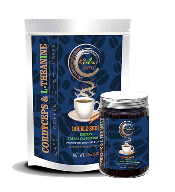 Double Shot Instant Toffee Cappuccino Mix 340g Elevate Your Energy with Kenergy Coffee