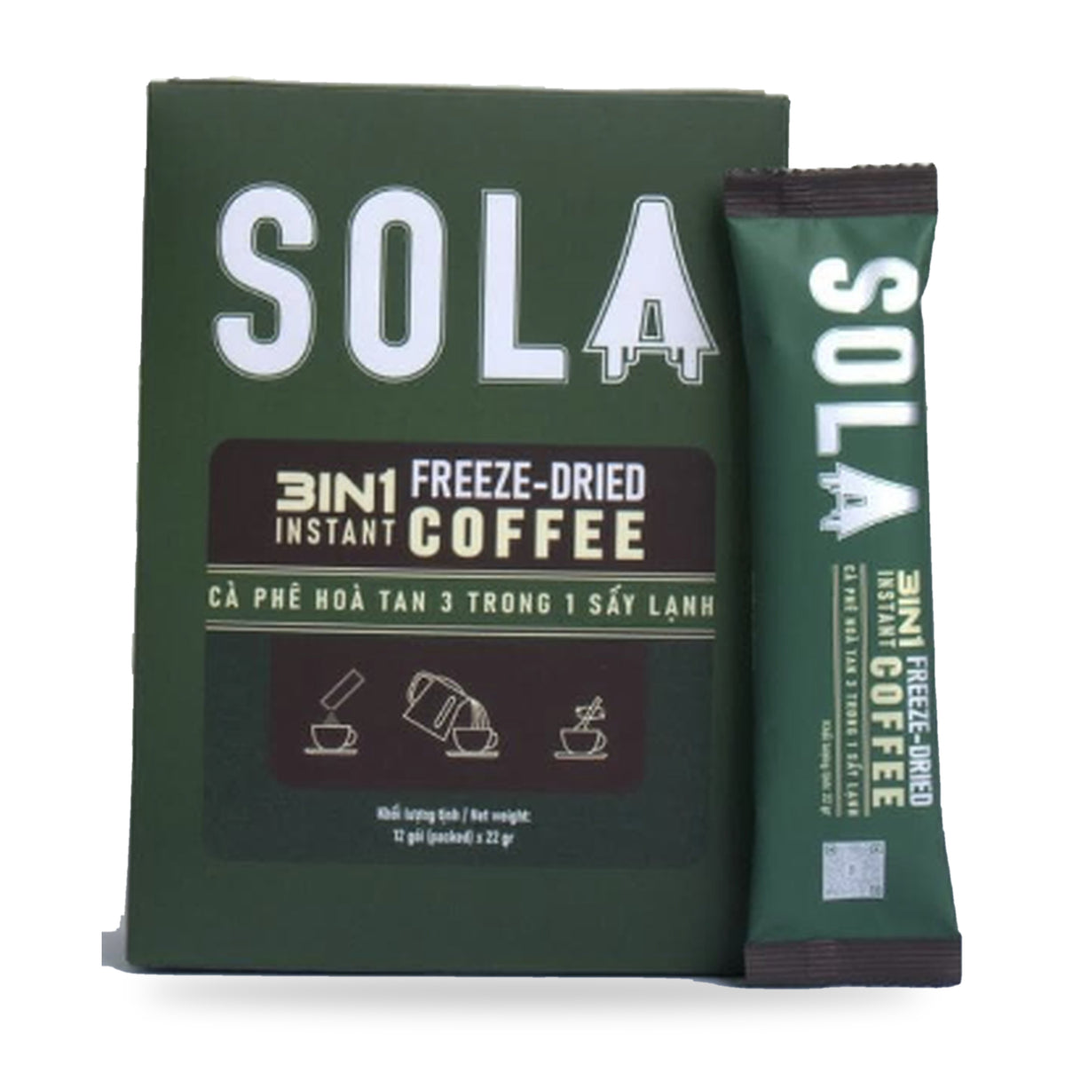 Sola 3-in-1 Instant Milk Coffee box with coffee sachet
