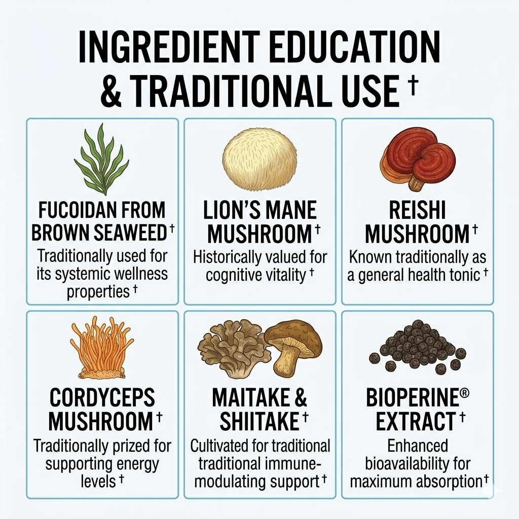 Fucoidan immune and longevity vegan capsules by Kisime