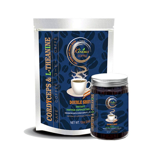 Double Shot Instant Toffee Cappuccino Mix 340g Elevate Your Energy with Kenergy Coffee