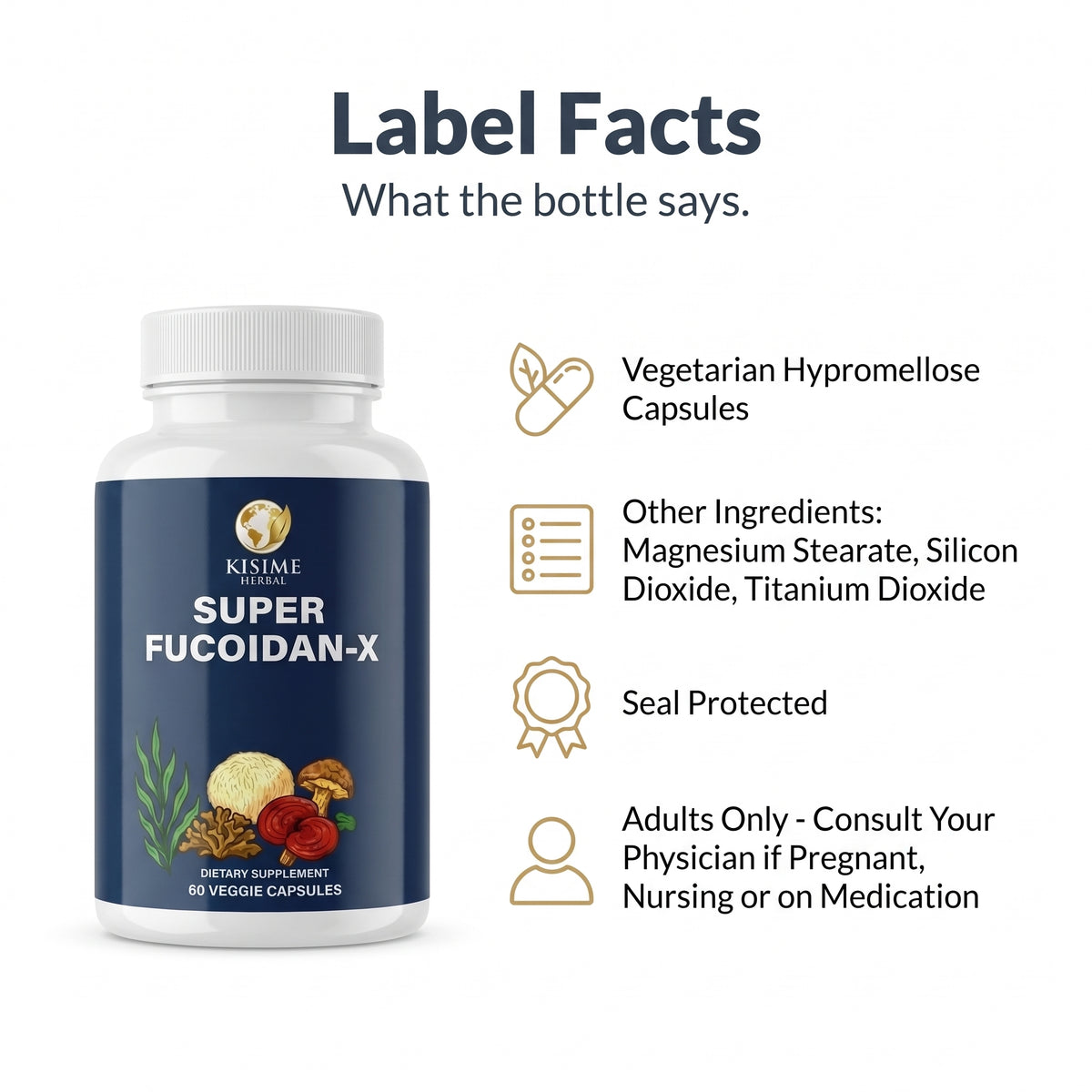 Super Fucoidan-X Fucoidan & 7-Mushroom Capsules