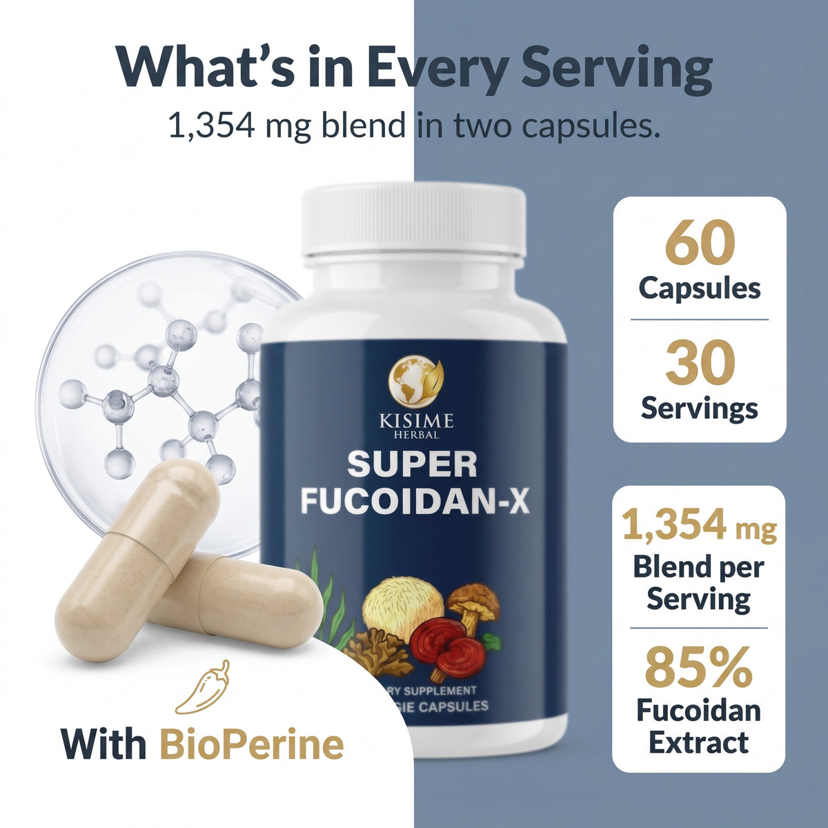 Super Fucoidan-X Fucoidan & 7-Mushroom Capsules